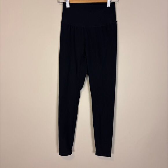 Wilo The Label Black Ribbed High Waisted Leggings Small - Picture 1 of 6